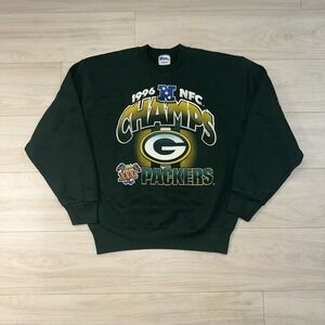 Vintage Green Bay Packers Sweatshirt Mens L Pro Player 1996 NFC CHAMPS Crewneck